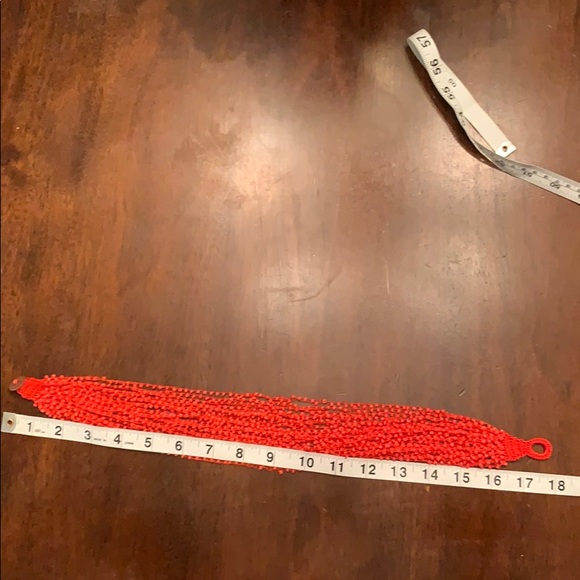 Red Beaded Bib Necklace - Picture 7 of 7